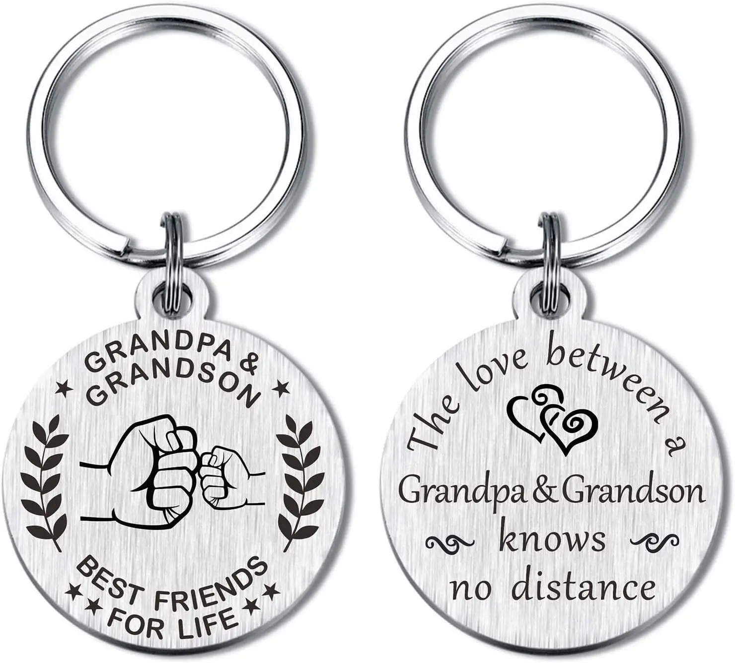 Grandfather Gifts - Grandpa and Grandson & Grandpa and Granddaughter Keychain
