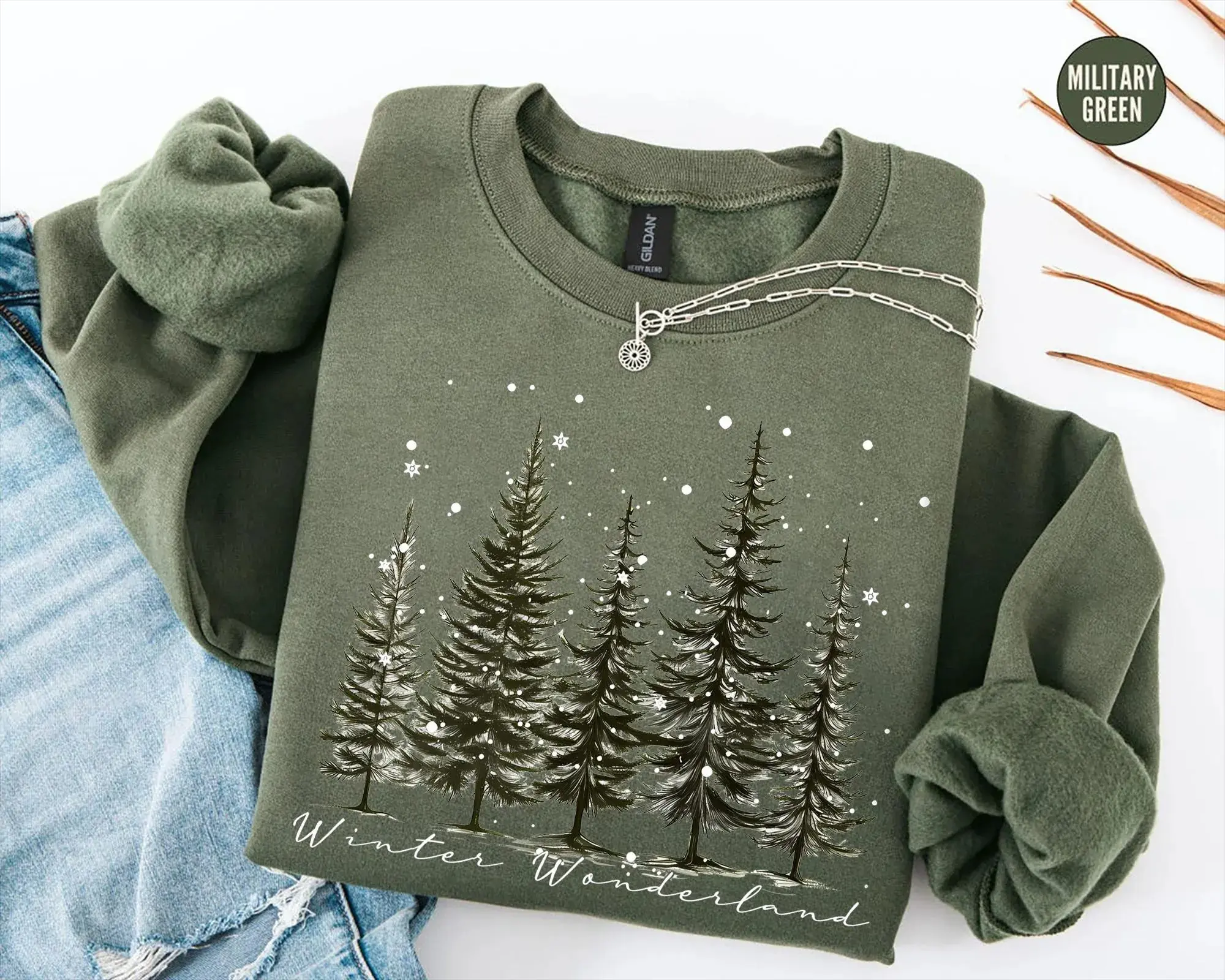 Winter Wonderland Sweatshirt, Christmas Tree Shirt