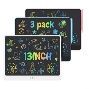 【3-Pack】13 Inch Large LCD Writing Tablet for Kids, Eye-Protection Drawing Pad, One-Click Erase Learning Toys, Portable Electronic Doodle Board for Toddlers Age 3-8, Mess-Free Reusable Blackboard with Stylus, Professional Educational Drawing Tablet.