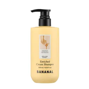 Bananal Enriched Cream Korean Shampoo Rice Protein Formula – Clarifying Cleanse with Sea Water, Silk Protein & Niacinamide, Sulfate-Free, Fresh Scalp, Mellow Honey, 500 ml / 16.9 fl oz