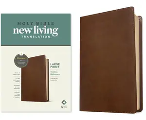 NLT Large Print Thinline Reference Bible, Filament Enabled Edition (Red Letter, Leatherlike, Rustic Brown) -- Tyndale, Leather / Fine Binding