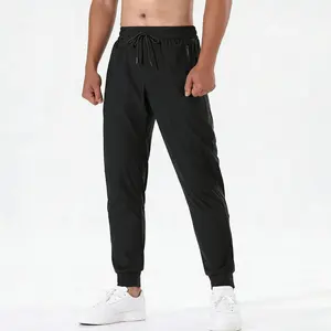Men’s Jogger Sweatpants with Zipper Pockets, Cuffed Ankle-Length Casual Pants for Summer Running and Fitness