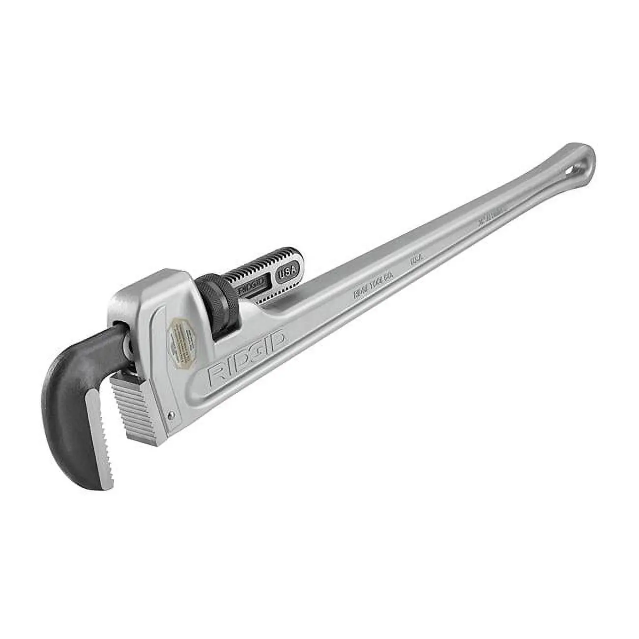 Ridgid Aluminum Straight Pipe Wrench - 36 in, Plumbing Tool with Full Floating Hook Jaw Set, I-Beam Handle, and Self-Clean Threads