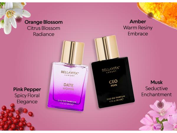 Bellavita Luxury CEO Man & Date Women Gift Set | Classic Perfume Duo 50ml Each | Power & Romance Combo | Couple Gift | Vegan & Cruelty-Free