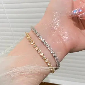 Sparkle All Day! Rose Gold Zircon Bracelet for Women. Adjustable Size fits all wrists. Perfect for dates, parties & daily wear. High-quality CZ stones shine bright. Trendy Jewelry Gift