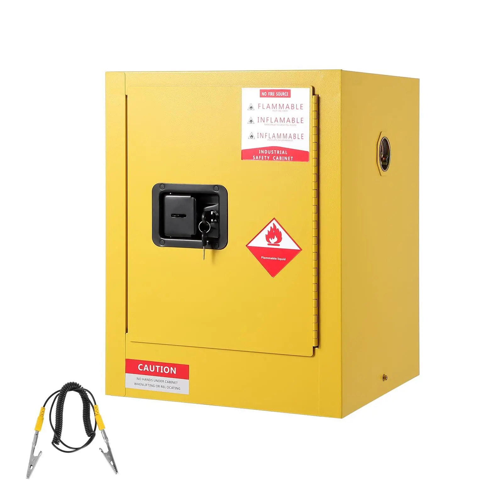 GARVEE Heavy-Duty Metal Rectangular Flammable Cabinet, Fireproof Hazardous Storage Cabinet with Self-Closing Doors, Spill Sump, Adjustable Shelf & Sturdy Base for Garage, Industrial Use, 17"x17"x18"