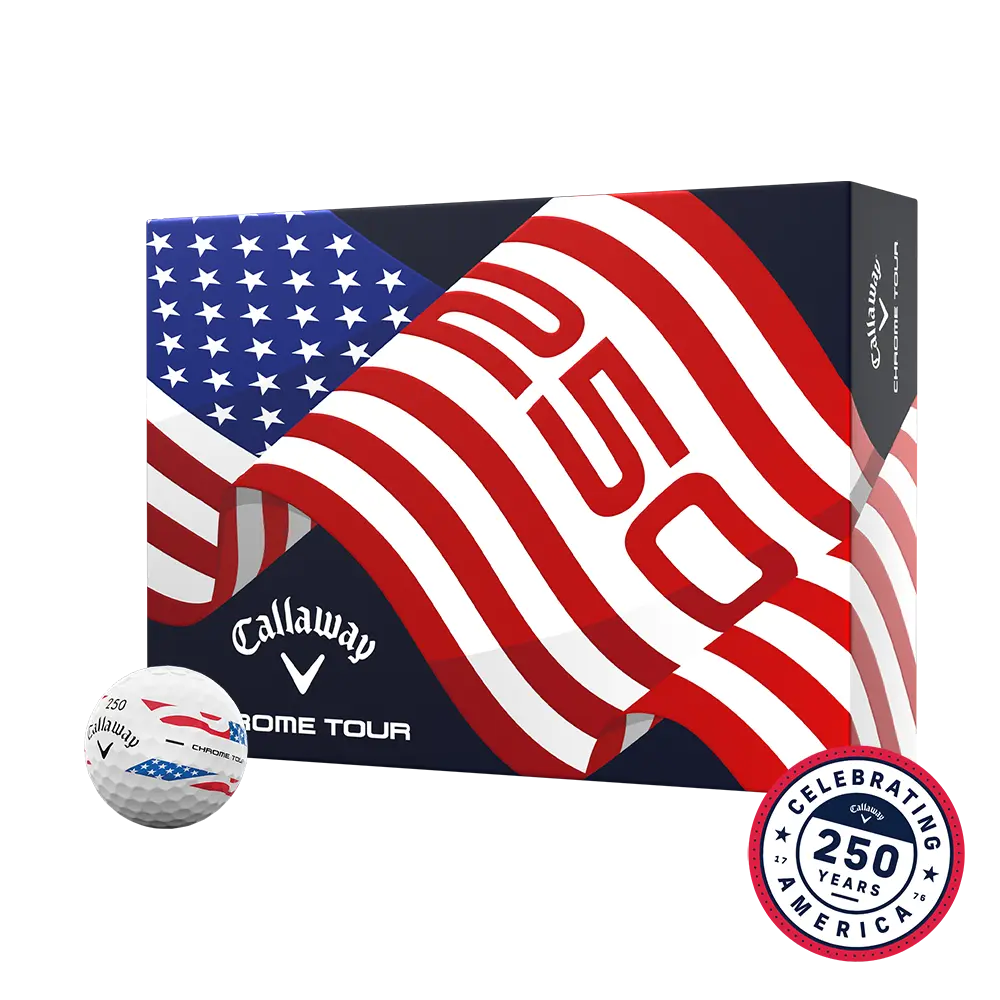 Callaway Golf Chrome Tour USA Stripe Golf Balls in White
