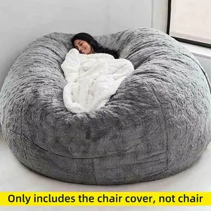 No Stuffed Gray Bean Bags Chair Giant Bean Bags Pouf Sofa Bed Puff Futon Room Seat Tatami Relax Lounge Furniture Only Bags Case NONE