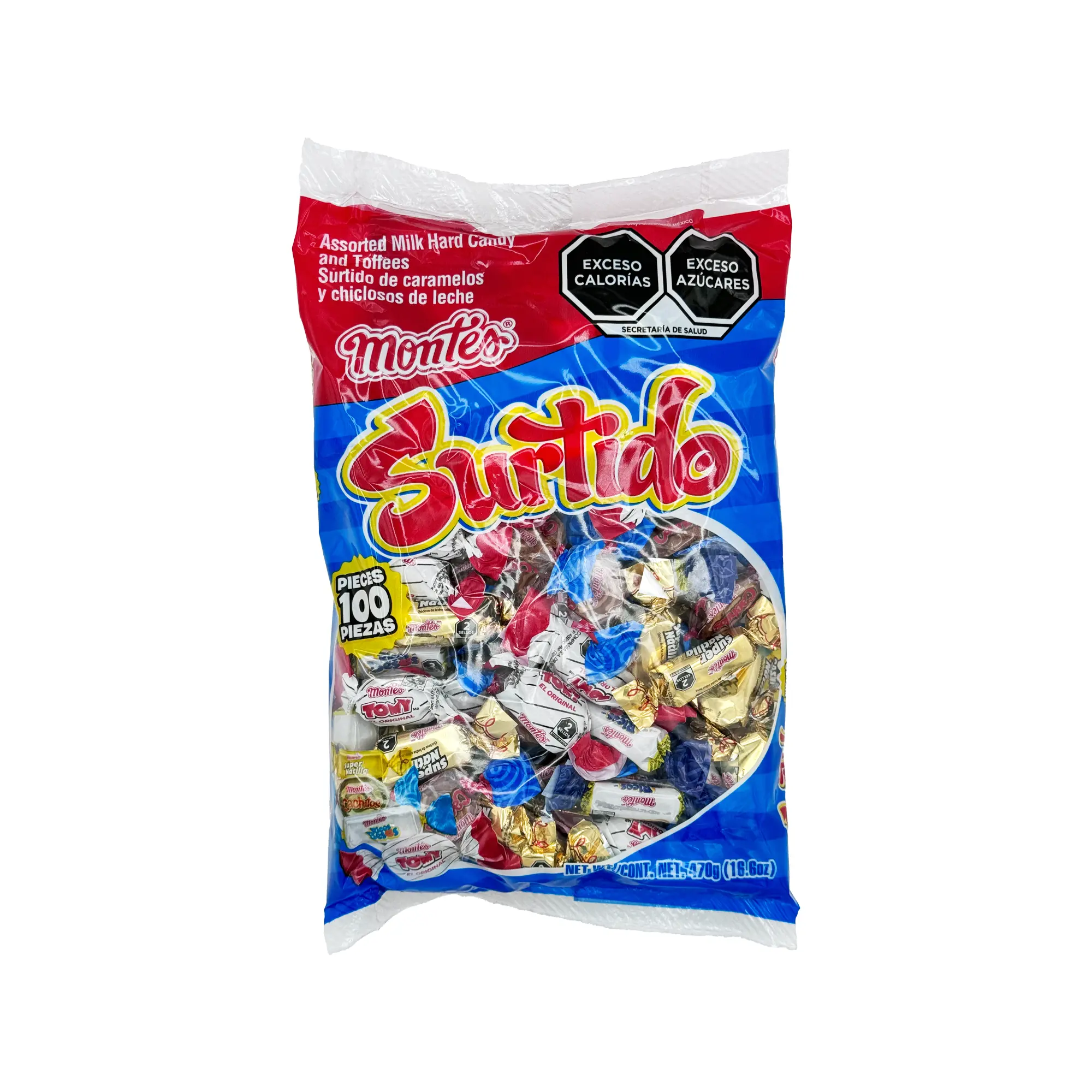 Montes Surtido Assorted Milk Hard  and Toffees Includes 100 Pieces of a Mix of Tomy, Super Natilla, Cachitos, and Ricos Besos Mexican  Dulces Mexicanos Caramel Sweet Sugar Bonbon Candies Snack
