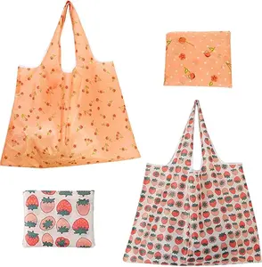 Extra Large 50lbs Foldable Reusable Shopping Bags kitchen reusable grocery bags Washable Polyester Bags in Pocket