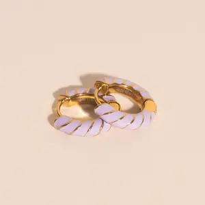 Color Chunky Rounded Huggie Hoop Earrings