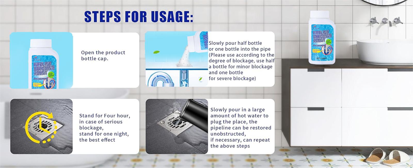 §Liapu Powerful Pipe Dredging Agent for Kitchen and Toilet Pipelines - Dissolves 200+ Blockages and Kills 99% of Bacteria-3