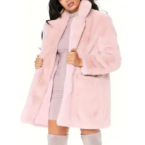 Cozy Faux Fur Long Sleeve Teddy Coat - Soft, Micro Elastic, and Plush Winter Outerwear with Button Closure - Elegant Womens Casual Fashion Cold Winter Days
