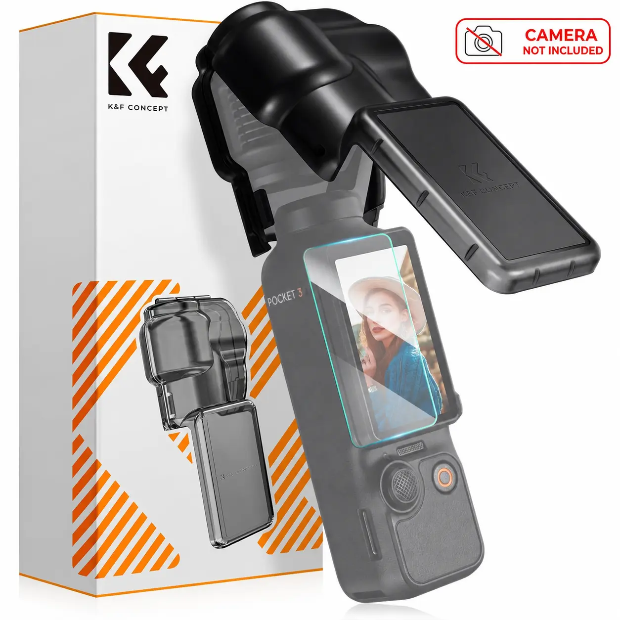 K&F Concept Protective Cover Case for DJI Osmo Pocket 3 Camera Stabilizer, Device Protection Accessories Including Gimbal Screen Protector, Lens Guard, Plastic Storage Case for Vlogging Equipment