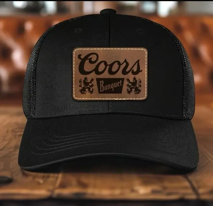 Retro Trucker Cap, Coors Banquet Leather Patch Hat, Hats for Men, Beer Hats, Drinking hat, Funny hat, Trending 2026