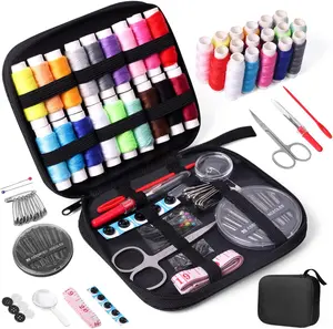 Portable Sewing Kit with Case – Complete Sewing Supplies Set with Thread, Needles, Scissors & Measuring Tape, Compact Emergency Repair Kit for Home, Travel, Beginners, Adults & Teens