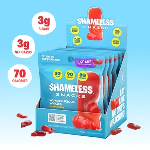 Wunderlicious Whales - Gummy - Snack Candy, Six Bags Per Box Sugar Fruit Bonbon Sweet