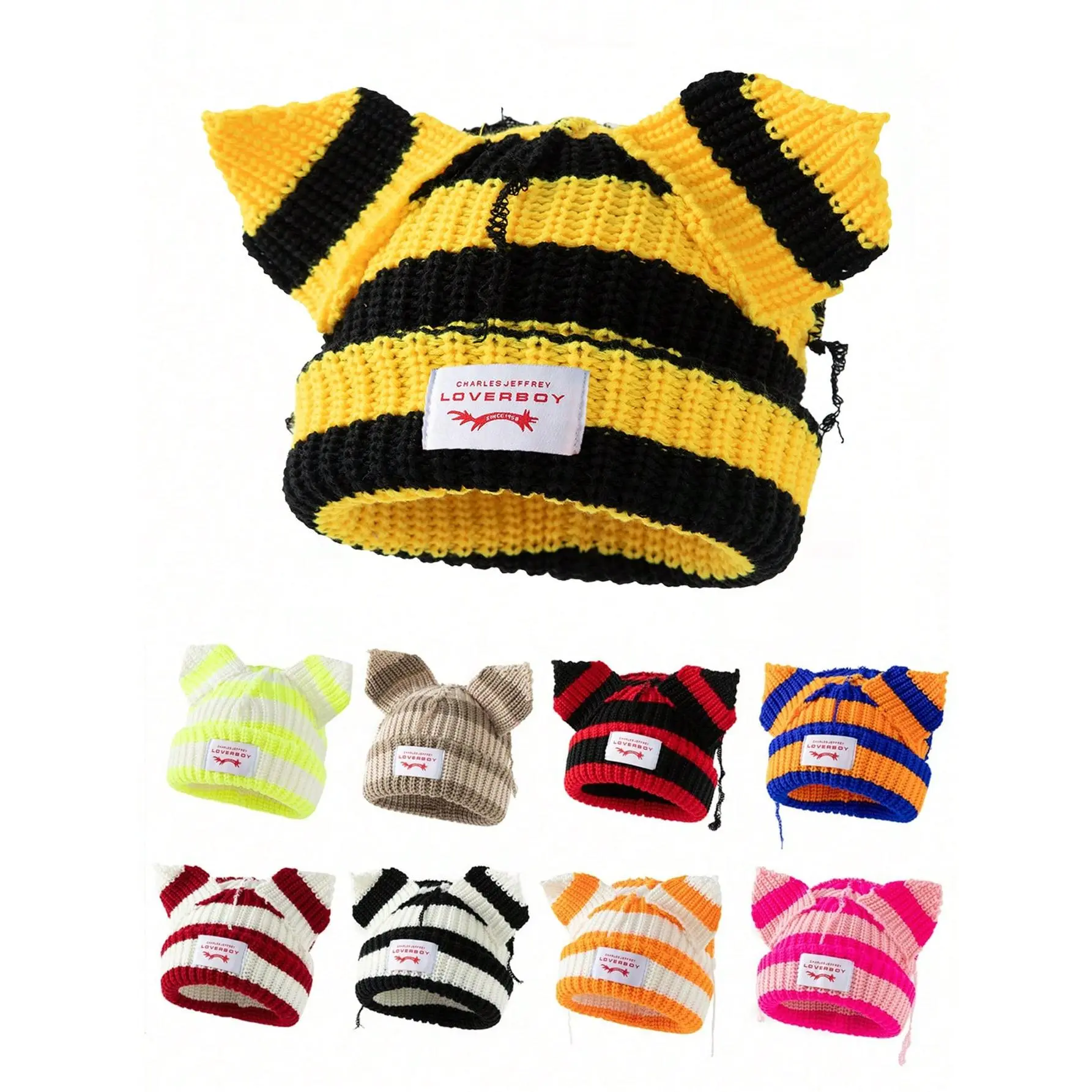 Women's Acrylic Knit Beanie - 1pc Car Embroidered Ear Flap Hat with Cute Look & Label Detail, Suitable for Autumn Winter Daily Wear & School Use, Beanies, Fashion Hats, Embroidery Trendy Hat