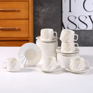 90ml/3.16oz Coffee Cup and Saucer Set Ideal for Espresso Turkish Italian Coffee Mugs Tazas Para Café Mugs