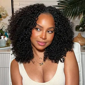 OQ HAIR Afro Curly V Part Wig 180% 250% Density No Leave Out Thin Part Human Hair Wigs 0 Skill Needed Glueless Wig Beginner Friendly #TikTokShopBlackFriday