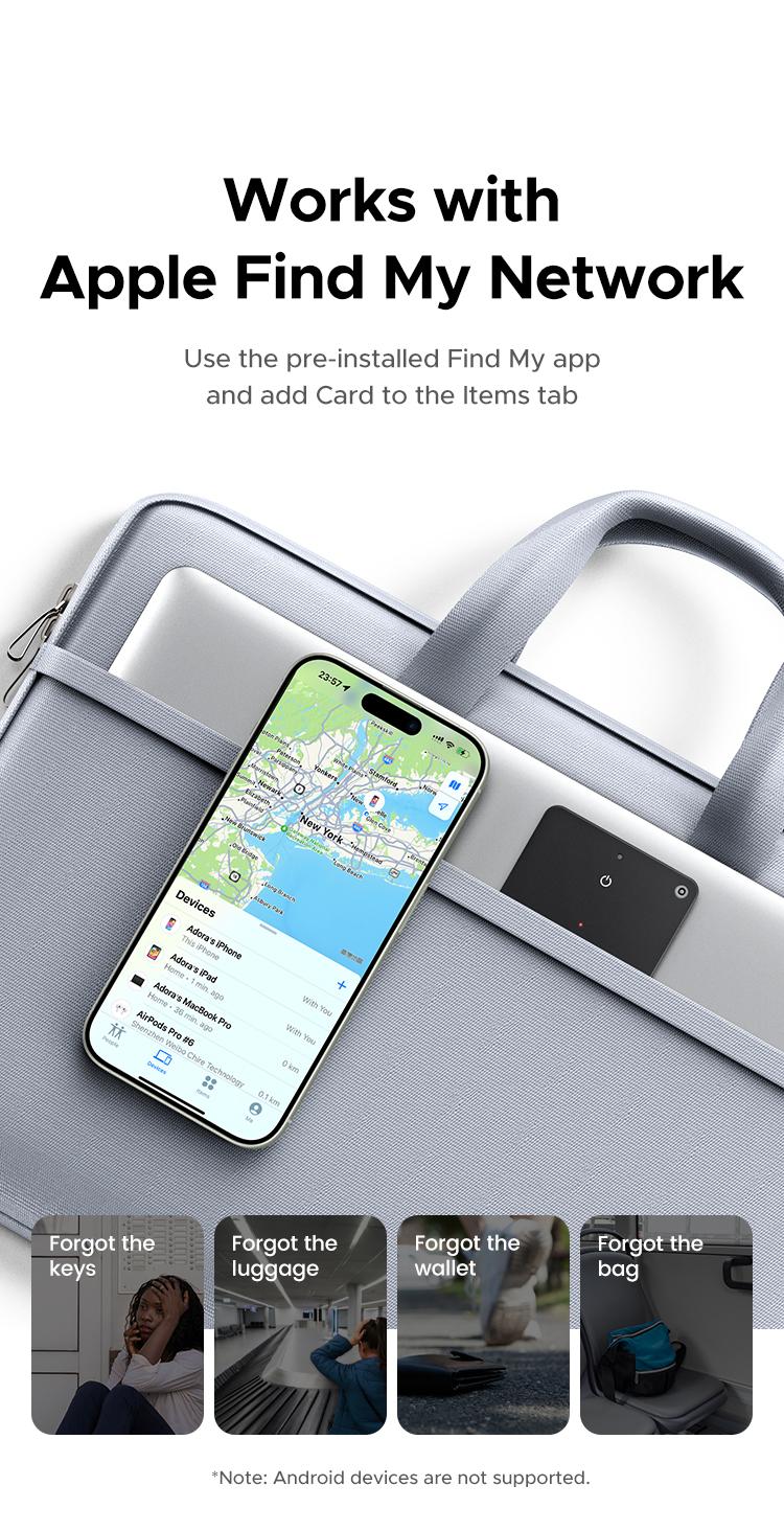 UGREEN FineTrack Slim Smart Finder Compatible with Apple Find My (iOS Only), Wallet Finder, IP68 Waterproof Rechargeable Bluetooth Tracker Card-Button Device Magnetic,TikTokShopBlackFriday ,Tiktokshopstockup