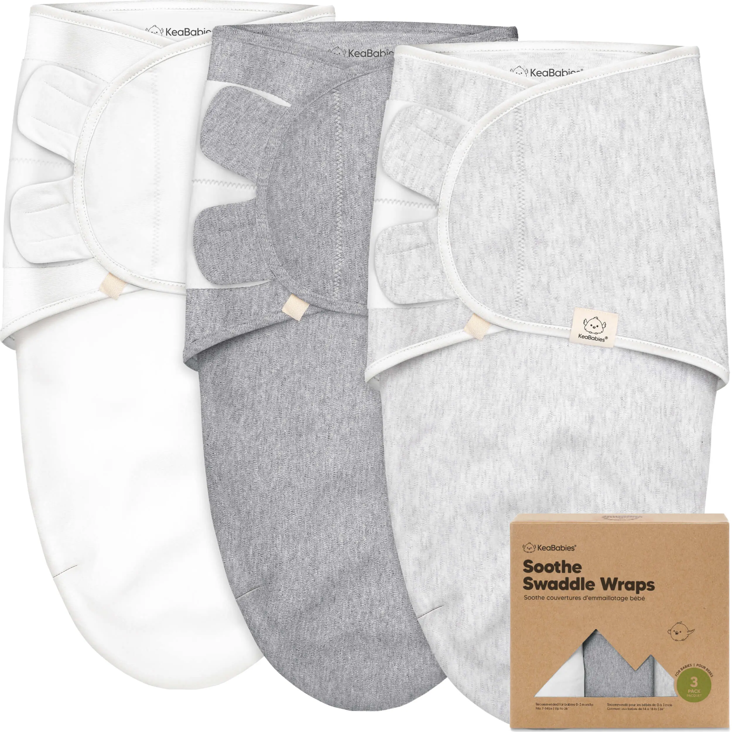 3-Pack Organic Baby Swaddle Sleep Sacks - Swaddles for Newborns, Infant 0-6 Months, Baby Girls, Boys, Soft & Snug Newborn Sleep Sack, Nursery Swaddling Blankets