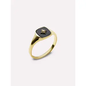 Gold Signet Ring - Amara Black