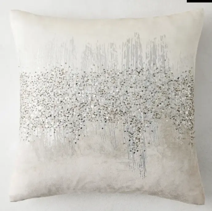Z Gallerie Joie De Vivre 22" Square Handcrafted Princess Pillow - Artisan-Made Bedroom Decor Bling Artwork Decorative Standard Pillow