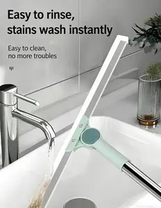 Multi-Purpose Silicone Broom 3-in-1 Magic Broom for Scrape Sweep Clean Any Floor Original Silicone Detachable Pole  Exclusive Versatile Cleaning Tool