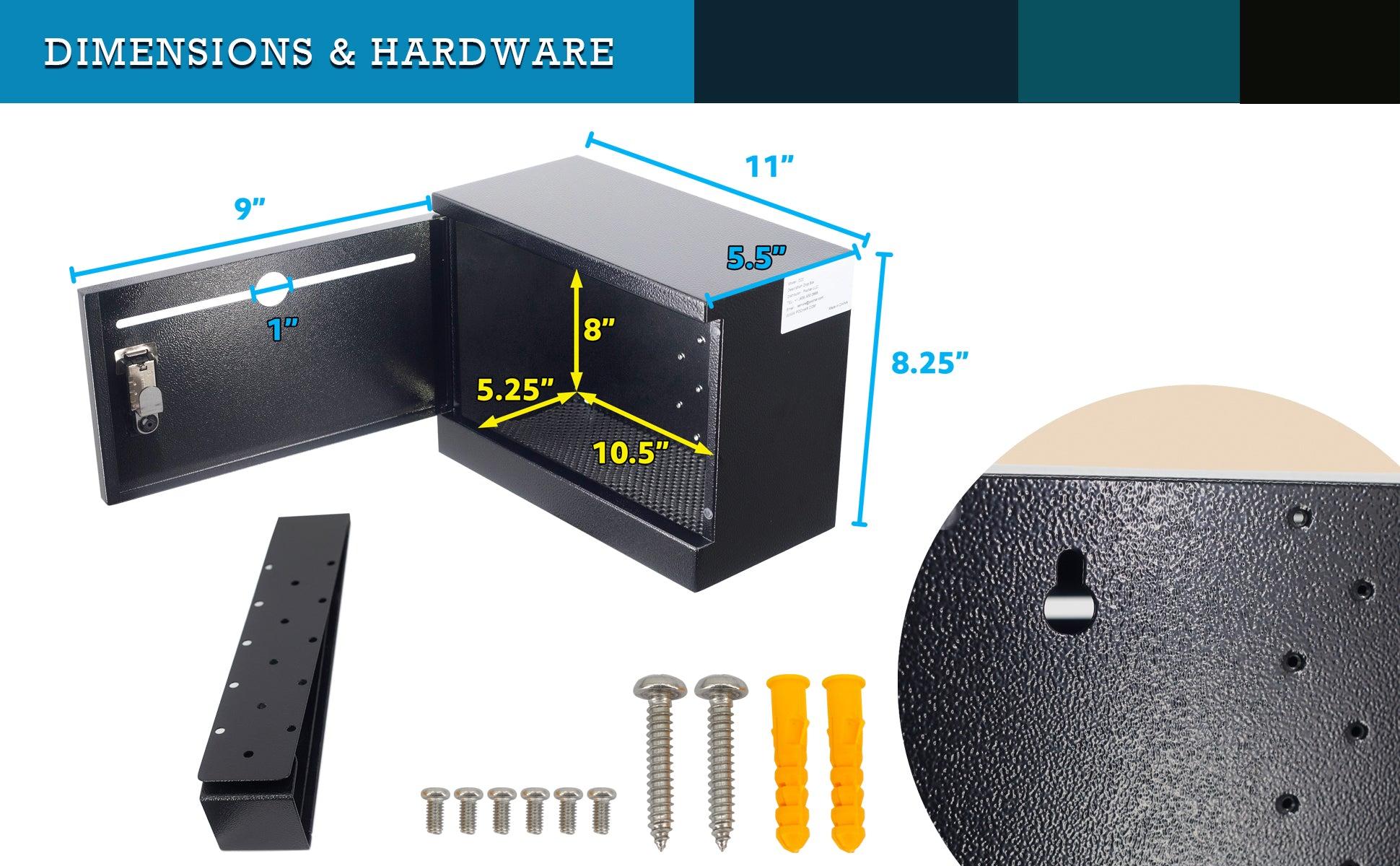 D22H - Over The Door Steel Drop Box with Combination Lock (Black)