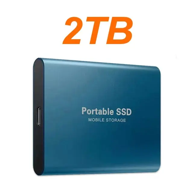 2TB Portable Aluminum SSD - USB3.2 Type-C External Hard Drive, Computer Accessories for PC/Mac/Laptop, 7.5*5.5*1cm, Quiet Operation, High-Speed File Transfer, Mobile Storage with 1 Original USB Data Cable