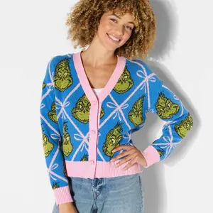 Women's Grinch Festive Graphic Cardigan