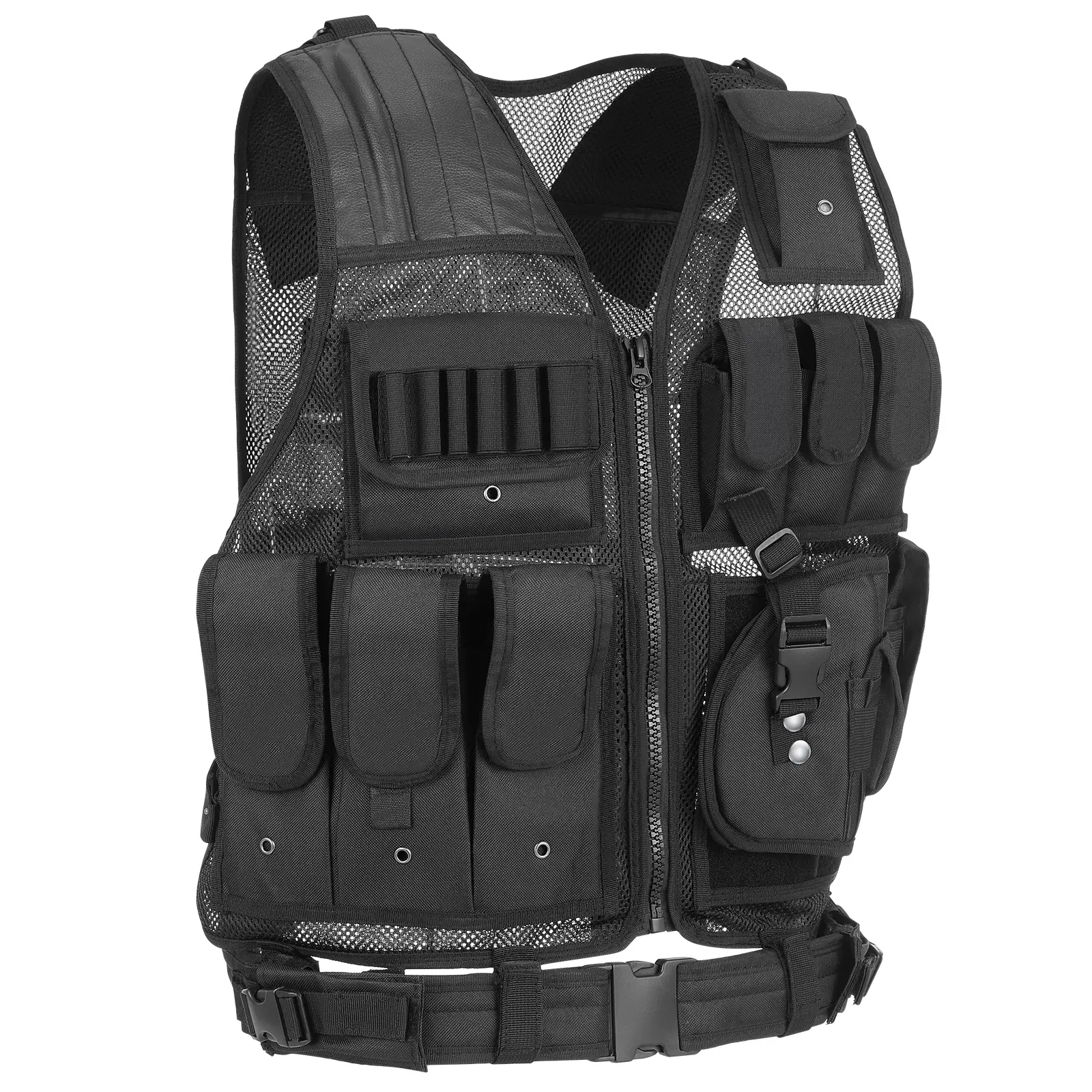 Outdoor Vest Multi-Pockets Breathable Fishing Vest for Camping Hiking Waist Vest Workout Vest