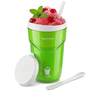 SUSTEAS  Slushy Cup – Make Frozen Treats in 7 Mins – Officially Licensed Retro 8oz Maker, No Machine Needed – Includes Spoon