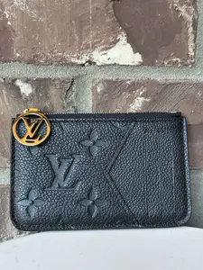 Pre-owned Louis Vuitton Leather Small Leather Goods Romy Card Holder Monogram Empreinte Black 71104