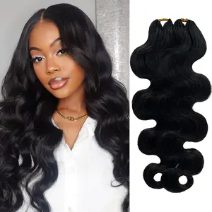 Ssawhair Body Wave Crochet Human Hair Knotless Pre-Separated Wave Human Hair Lightweight Reusable Feather Crochet Hair Extensions