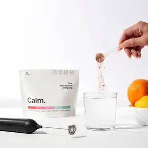 Calm Zero Sugar Supplement Drink Mix Powder Bag - Stress-Relief & Mood Elevation – Watermelon Lemonade Flavor - Liposomal Ashwagandha, Vitamin D, Saffron & L-Theanine | The Absorption Company