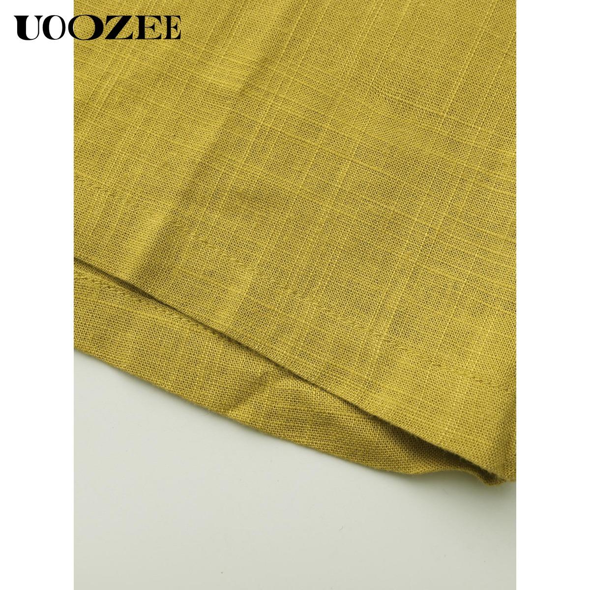 Women's Half Sleeve Loose Plus Size Long Skirt - Solid Color, Round Neck, Casual Summer Comfort, Daily Elegance, Linen Fabric, Comfortable and Breathable, Daily, Commuter Dress Springtok (the size is too large, it is recommended to order a size smaller)