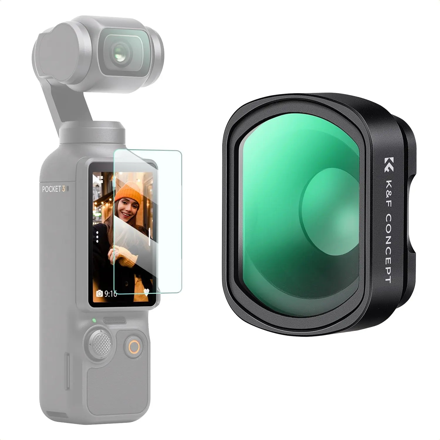 K&F CONCEPT 10X Macro Lens for DJI Osmo Pocket 3/XTRA, Magnetic Attach HD Close-Up Filter Lens, Multi-Coated Optical Glass for Macro Photography