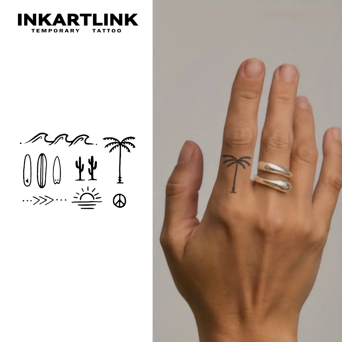 INKARTLINK Magic Tattoos, 2 Sheets of Semi-Permanent, Long-Lasting and Waterproof Fake Tattoo Stickers for Sensitive Skin, Temporary Tattoo