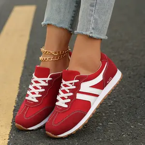 Comfortable Women's Walking Shoes Lace-Up Non-slip Retro Sneakers