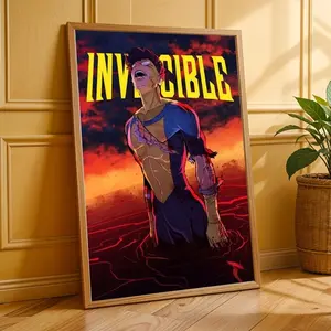 Invincible Art Poster, Superhero TV Show Style Wall Art, Invincible Series Fan Decor for Room, Gift For Fans