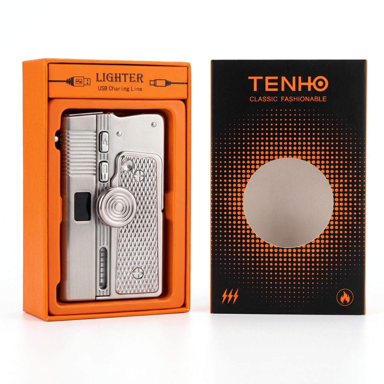 [Excludes Gas] Elegant Windproof Lighter, Multi-Functional Adjustable Flame Lighter, Durable Spinning Top Design, Home Candle Lighting & Outdoor Camping Essential, Creative Birthday Anniversary Gift