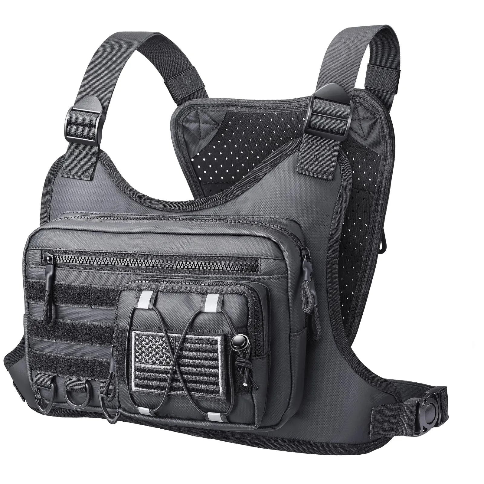 Chest Bag for Men Women, Tactical Chest Rig with Holster, Sport Chest Pack for Outdoor, Running Vest for Hiking, Cycling, Travel, Workouts, EDC Training Jogging Equipment Men's Accessories tiktokshopbacktoschool,back to school,back to school haul