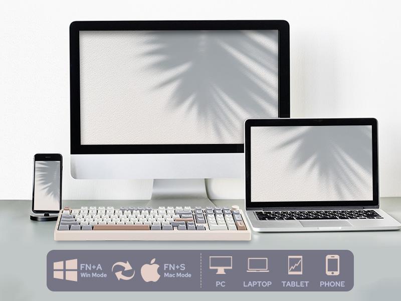 Epomaker Galaxy100 1800 ANSI Layout VIA Gaming Wireless Keyboard with Knob - Aluminum Gasket Keyboard with Cushioning Materials South-Facing RGB Backlight Hot-Swap Tri-Mode USB-C/BT 5.0/2.4GHz keyboards for gaming creamy keyboard TikTokShopSpringGlowUp