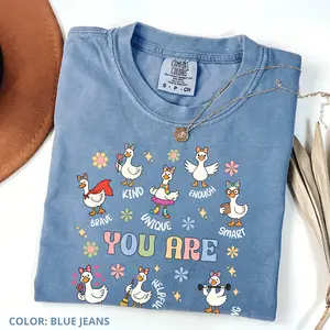 Comfort Colors Silly Goose You Are Kind TShirt, Teacher Affirmation Tee, Back to School T-Shirt, SEL Teacher TShirt, Cute Goose T-Shirt Gift For Women, Teach Shirt Cotton Fabric, Gift For Her