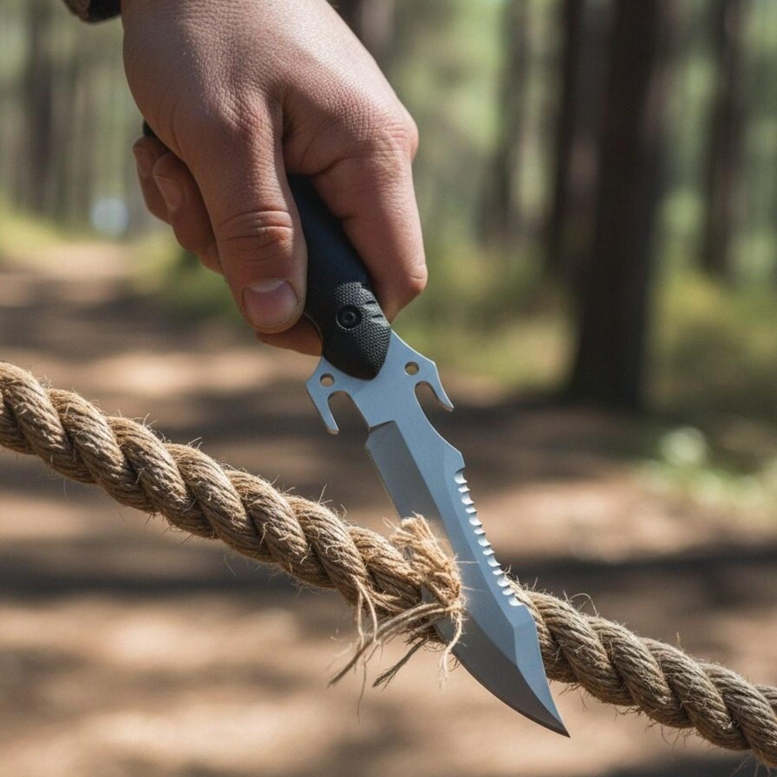 10-Inch Forged Camping Knife (with Sheath) – Stainless Steel Boning & Butcher Knife, Multipurpose Meat-Cutting Knife for Kitchen, Camping & Outdoor BBQ