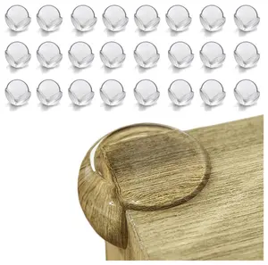 24 Pack Table Corner Protectors for, Improved Self Adhesive Clear Furniture Corner Guards & Edge Safety Bumpers, Round Proof Bumper, Table Edges & Sharp Corners Proofing