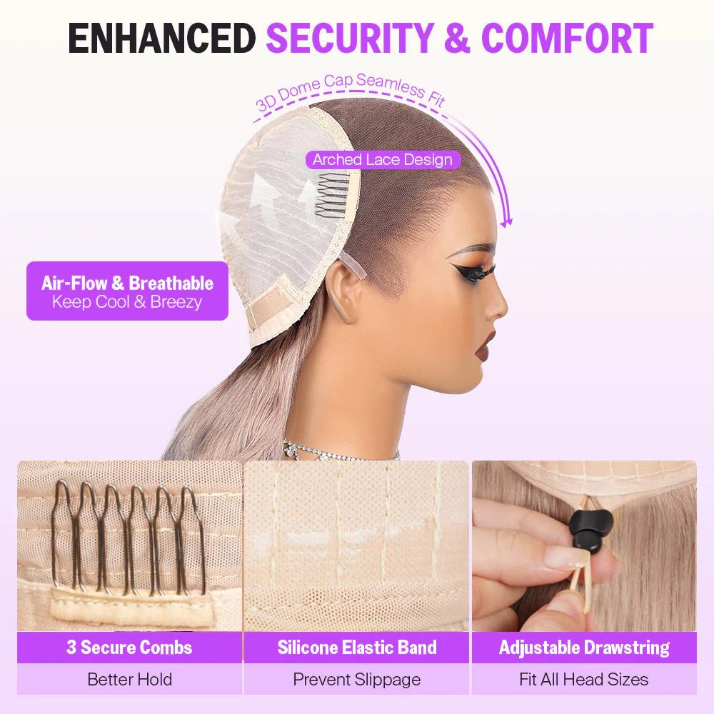 [daren]Megalook Airtouch Balayage 13x6 Three-Go Glueless Lace Frontal Pull Go Wigs Brown to Honey Blonde Silky Straight Ombre Pre-All Wigs 100% Human Hair Wig 320℉ Heat Resistant SpringStatements