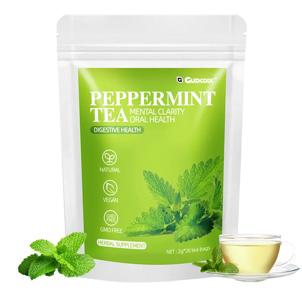 Pure Peppermint Tea | Herbal Supplement for Gut Health, Clear Mind & Fresh Breath, Natural Vegan GMO Free, 20 Tea Bags